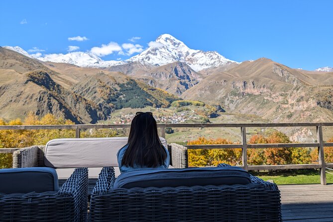 Kazbegi Gudauri and Ananuri Mountains Private Day Trip - Lunch with a view at Rooms Kazbegi