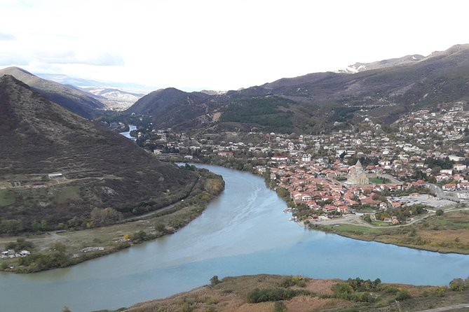 Mtskheta-Uplistikhe-Gori-Borjomi Day Tour - Jvari Church and the first views over Mtskheta