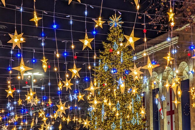 New Year in Tbilisi: Christmas Market and Hidden Gems Tour - Rustaveli Avenue under New Year lights
