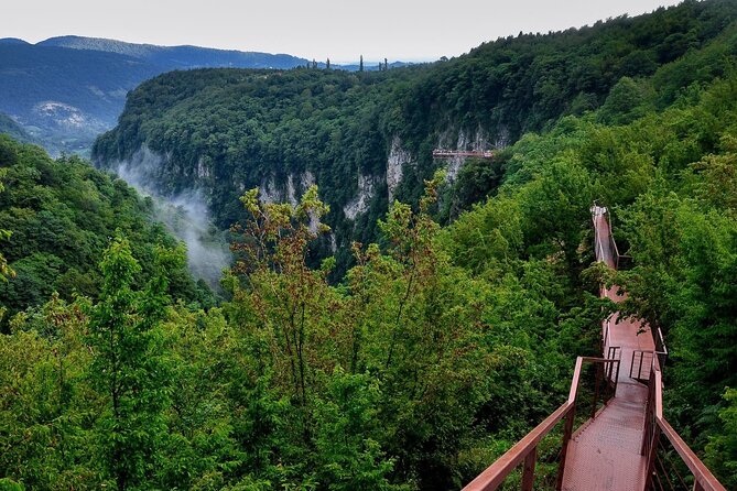Prometheus Cave, Okatse Canyon & Martvili Canyon from Kutaisi - Martvili Canyon: bridges, steps, and the Abasha River