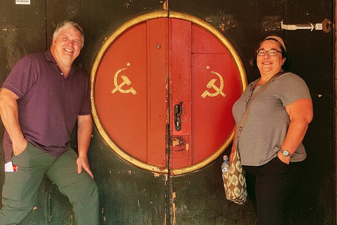 Soviet Tbilisi Tour - Off the beaten path - Reading the Chronicles of Georgia monument