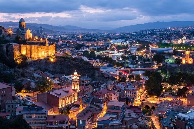 Tbilisi City Tour, Most Popular Tourists Destinations In The Capital Of Georgia - Metekhi Church and the first view of old Tbilisi
